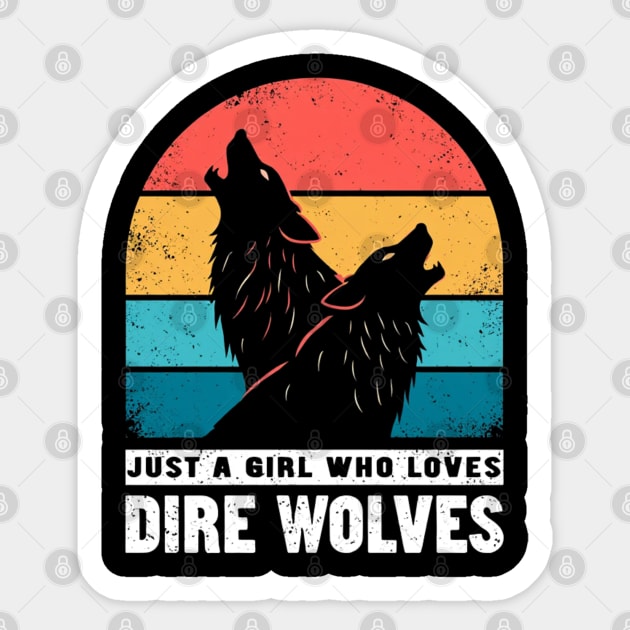 Dire-Wolf Sticker by Creatifly Graphic Tees